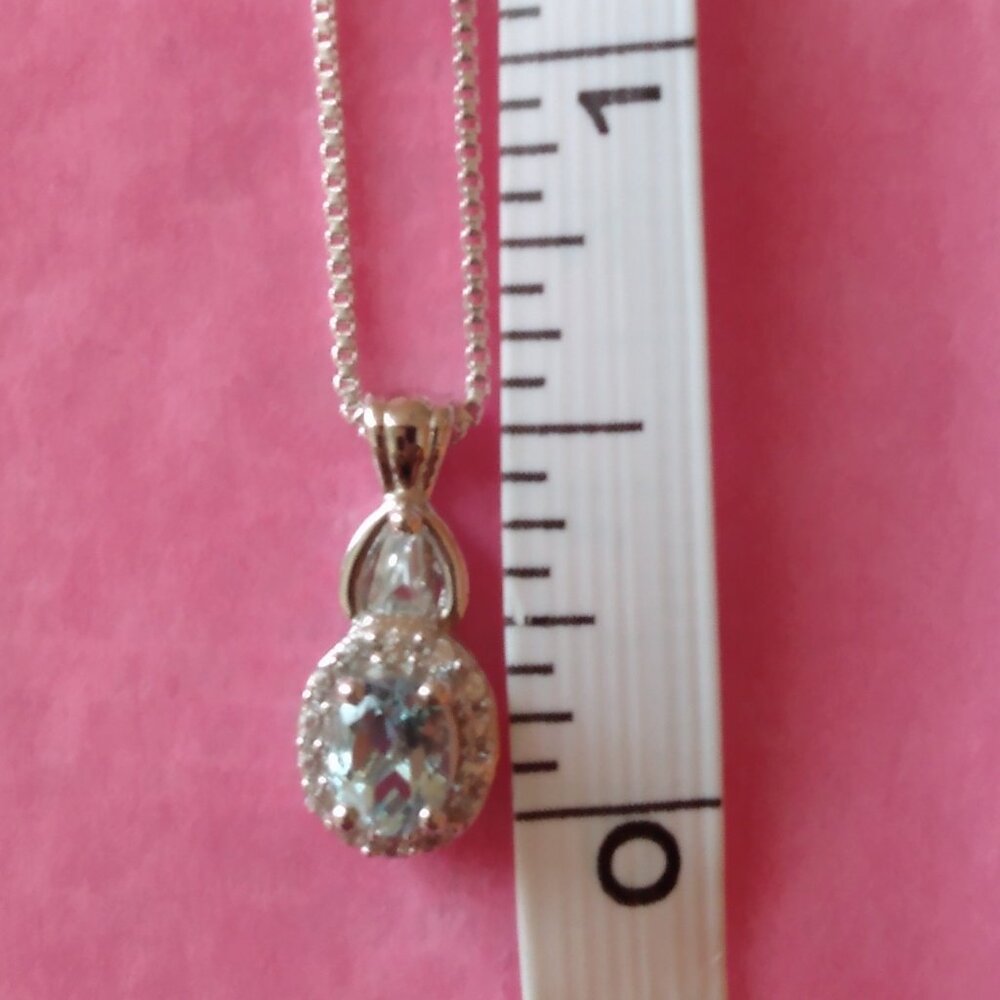 FREE WITH ANY NECKLACE PURCHASE, genuine  blue aquamarine necklace - Picture 9 of 10